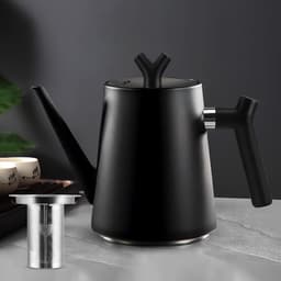 Thijox - Thermostheepot 1,5L met Theezeef en Koffiefilter - Roestvrij Staal, Dubbelwandig, Druppelvrij, Modern Design voor Keuken en Tuin — thumbnail 1