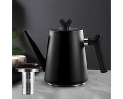 Thijox - Thermostheepot 1,5L met Theezeef en Koffiefilter - Roestvrij Staal, Dubbelwandig, Druppelvrij, Modern Design voor Keuken en Tuin
