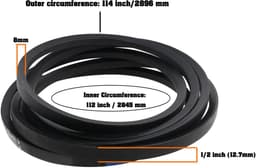 Dailygoods- Aandrijfriem V-vorm - Grasmaaier Riem - Compatibel met Husqvarna - OEM 532442781 - Dikte 8 mm - Breedte 1/2 inch — thumbnail 2
