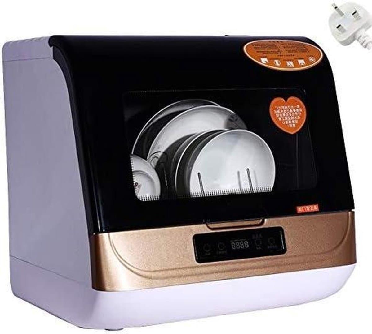 Mini Vaatwasser - Compact Tafelmodel - Automatisch Reinigen - 70°C Hoge Temperatuur - 5 Liter Water - Goud — afbeelding 1