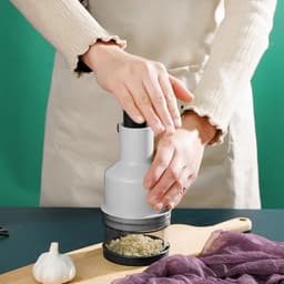 Voedselhakker Handmatig - Keukenhakker Compact - Ingrediënten Snel Snijden - Energiezuinig Ontwerp - 500ml Capaciteit - Zwart Wit — thumbnail 3