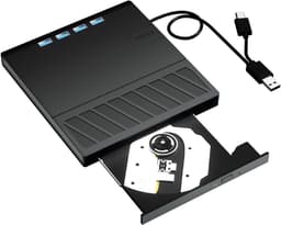 Externe Schijf Drives - Dvd Brander Lezer - Data Overzetten - 7 Poorten Hub - 14.2 cm - Zwart — thumbnail 5