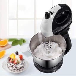 Elektrische Mixer - Keukenmixer Deegmixer - Bakken en Koken - Kantelbare Kop - 3L Kom - Zwart — thumbnail 2