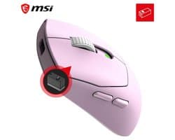 MSI FORGE GM340 WIRELESS VIOLET – Gamingmuis – Draadloos RF - Bluetooth – Optisch – 12.000 DPI