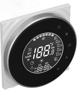 Slimme Thermostaat - Vloerverwarming Bediening - Energie Besparen - App & Spraak Bediening - 95-240VAC - Zwart — thumbnail 1