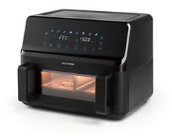 Dubbele Kamer Airfryer - Heteluchtfriteuse Airfryer met Scheidingswand - Gerechten Bereiden - Dubbele Zone Functie - 9 Liter - Zwart