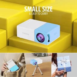 SnelShoppen - Mini Projector 1080P Full HD Portable Film Projector met HDMI, USB, AV, Headphones voor Smartphone, Laptop, TV, Tablet - Ideaal voor Cam — thumbnail 4