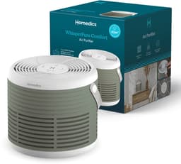 Homedics WhisperPure Luchtreiniger - Hepa en Koolstof Filter - Ruimtes tot 42m² - Met Geurtray - 3 Ventilatiestanden - Air Purifier - Groen — thumbnail 1