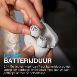 JLab Go Pop ANC Draadloze Oordopjes - Noise Cancelling Oortjes Draadloos - 24 uur Batterijduur - Bluetooth Multipoint - Met Microfoon - Geschikt voor Android en Apple - Wit — thumbnail 2