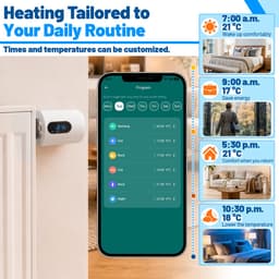 WiFi Radiatorthermostaat met App-bediening en 7 Ventieladapters – Wit – 4-pack — thumbnail 5