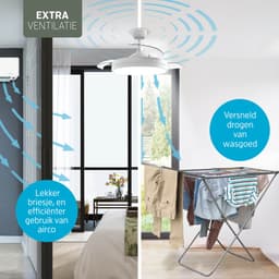 Varin® Smart Plafondventilator met verlichting - Wit - Tuya Wifi - LED 36W RGBW - Ø 50cm/108cm - Super stil - Smart lamp - Plafondlamp slaapkamer - Plafonniere woonkamer - Plafondlampen - Plafond lamp - Verlichting kinderkamer - Ventilator — thumbnail 4