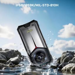 DOOGEE V50 5G - Robuuste Smartphone - 48GB RAM + 256GB ROM / 2TB TF - Android 16 - Dimensity 8300 - 11000mAh/66W - RGB sfeerlicht- 6.78 inch FHD+ &120HZ - 200MP + 32MP -NFC - Face ID - Gemini AI - WIFI6E - Vingerafdrukherkenning - GPS - Zilver — thumbnail 2