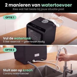 Compacte Vaatwasser - Mini Afwasmachine - Ruimtebesparend Schoonmaken - App Bediening - 42.5 cm Hoog - Zwart — thumbnail 3