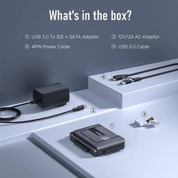 Harde schijf adapter - Externe lezer - Bestanden overzetten - Dubbele interface - 2.5/3.5 inch - Zwart — thumbnail 2
