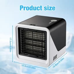 KZQ Mobiele 4-In-1 Airconditioning Met Koelnevel Zonder Afvoerslang 500 Ml Watertank 3 Snelheden 7 Kleuren Nachtlampje Voor Slaapkamer En Kantoor — thumbnail 3