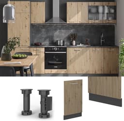 Vaatwasserfrontpaneel - Keukenpaneel - Keuken Integratie - Naadloze Pasvorm - 45 cm - Eiken — thumbnail 3