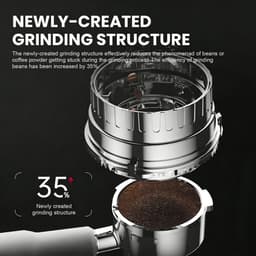 Espressomachine met Geïntegreerde Koffiemolen - 20 Bar - 1350W - Touchscreen - 1,8 Liter Watertank - Dubbele Extractie - Espressoapparaat — thumbnail 3