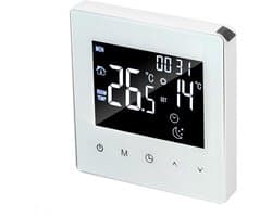 Digitale Thermostaat - Temperatuurregelaar Vloerverwarming - Energie Besparen - Programmeerbaar LCD Scherm - 89x86mm - Wit