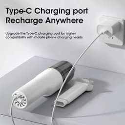 KZQ Stille handheld stofzuiger - USB oplaadbaar en draagbaar - Geschikt voor auto kantoor en kleine ruimtes - Compact en gebruiksvriendelijk - WIT — thumbnail 5