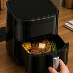 Digitale Airfryer 4L, 1200W – Olievrije Heteluchtfriteuse met Instelbare Temperatuur en Timer, Antiaanbakmand, Gezond Koken voor Frituren, Bakken, Braden en Opwarmen — thumbnail 3