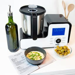 SnelShoppen - Multifunctionele Keukenrobot Compact 1500W met 10 Programma's, Digitale Weegschaal en Receptenboek, Wit/Zwart, VG HA 3000 — thumbnail 5