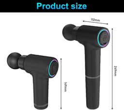 SnelShoppen - Massagepistool Draagbaar Massageapparaat 3200 tpm met Lange Steel en 4 Massagekoppen, 6 Snelheden, USB-C Opladen, Ontspannend Cadeau voo — thumbnail 5