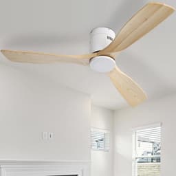 Plafondventilator 132 cm - met afstandsbediening - 6 snelheidsstanden - timer - zonder licht - 3 massief houten bladen — thumbnail 4