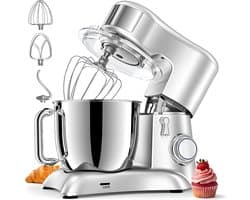 KAD® Deegmachine - Elektrische Deegmixer - Keukenmixer - Zilver - 35cm x 22cm x 33cm