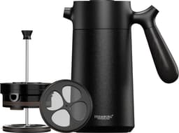 Thijox - HEEMBURG French Coffee Press 1L - Roestvrijstalen Thermoskan met Extra Filter - Dubbelwandige Geïsoleerde Koffiepers voor Koffie en Thee - El — thumbnail 1