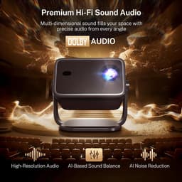 SnelShoppen - Smart Beamer met KI-spraakbesturing, native 1080P, 4K ondersteuning, HiFi audio, 800 ANSI lumen, Android 14, WiFi 6 & BT 5.4, ideaal voo — thumbnail 4