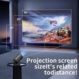 Mini-projector met WiFi en Bluetooth, 1080p Full HD draagbare projector, 270° verstelbaar, video filmprojector voor Android laptop PC smartphone — thumbnail 5