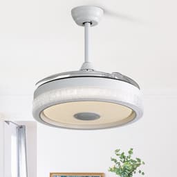 FloraGrace Ventilator – 42 Inch Met 32W Led Verlichting En RGB – 106,6 cm – PC – Wit – Met Afstandsbediening En Zomer Winterstand — thumbnail 2