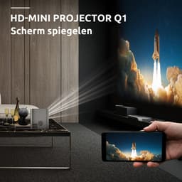 STRONG - Q1 - Mini beamer - Full HD 1280x720p - Projector van 35” tot 120”- WiFi - Bluetooth - HDMI - USB - AV ingang - Audio uitgang - Lichtgewicht en compact — thumbnail 4