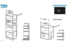 inbouw solo magnetron 20l 800w zwart - beko - BMOB20202B — thumbnail 2