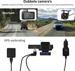 DailySupplies® Dashcam voor Auto - Dual - Camerabewaking - Full HD - Zwart — thumbnail 4
