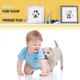 Baby hand- en voetafdrukset, 4-delige baby voetafdrukset, baby afdrukset voor pasgeborenen, pootafdrukset hond, pootafdrukset kat, Clean Touch inktkussen voor babyshowers — thumbnail 5