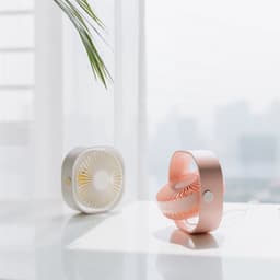 USB Tafelventilator - USB Ventilator - Mini Ventilator - Compact - 3 Windstanden - Roze — thumbnail 2