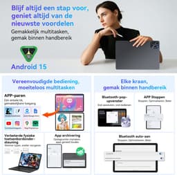 KINGRID Tablet - W90 Tablet - 24GB RAM - 256GB - 4G Dubbele Simkaart - WiFi 6 - 11 inch - 8000mAh- Android 15 -Octa Core - NETFLIX - Grijs — thumbnail 4