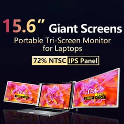 Ohana DT - Portable Monitor Triple - Full HD - Triple Scherm Laptop - Laptop Scherm Uitbreider - 2 Jaar Garantie - Grijs — thumbnail 2