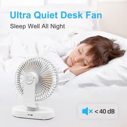 Tafelventilator Oplaadbaar – Stille Ventilator – 4 Snelheden – 90° Oscillatie – 4000 mAh — thumbnail 2