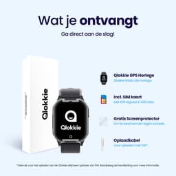Qlokkie Kiddo Lite - GPS horloge kind - Smartwatch kinderen - GPS tracker kind met nauwkeurige locatiebepaling - GPS horloge kind met simkaart - Stel veilige zones in - SOS functie - Zwart — thumbnail 5
