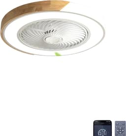 Livano Plafondventilator - Met Verlichting - Plafond Ventilator - Met Lamp - Plafonniere Met Ventilator - Met Licht - Wit — thumbnail 1