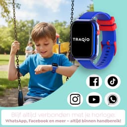 Traqio TRQ10 - GPS horloge kinderen - gps horloge kind - kinderhorloge bellen - gps tracker kinderhorloge - kinderhorloge met gps - kinderhorloge - Kinder smartwatch GPS - GPS horloge school - Blauw — thumbnail 3