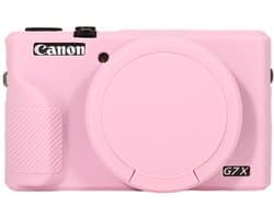 Siliconen camerahoes - Beschermhoes - Camerabeschermingshoes - Compatibel met Canon G7X Mark III camera - Roze