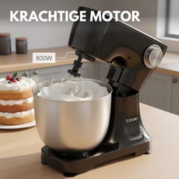 Keukenmachine Plus - Keukenrobot - Foodprocessor met 12 standen - Keukenmixer met RVS kom - Drie Opzetstukken - 4,5L - COOK-IT — thumbnail 5