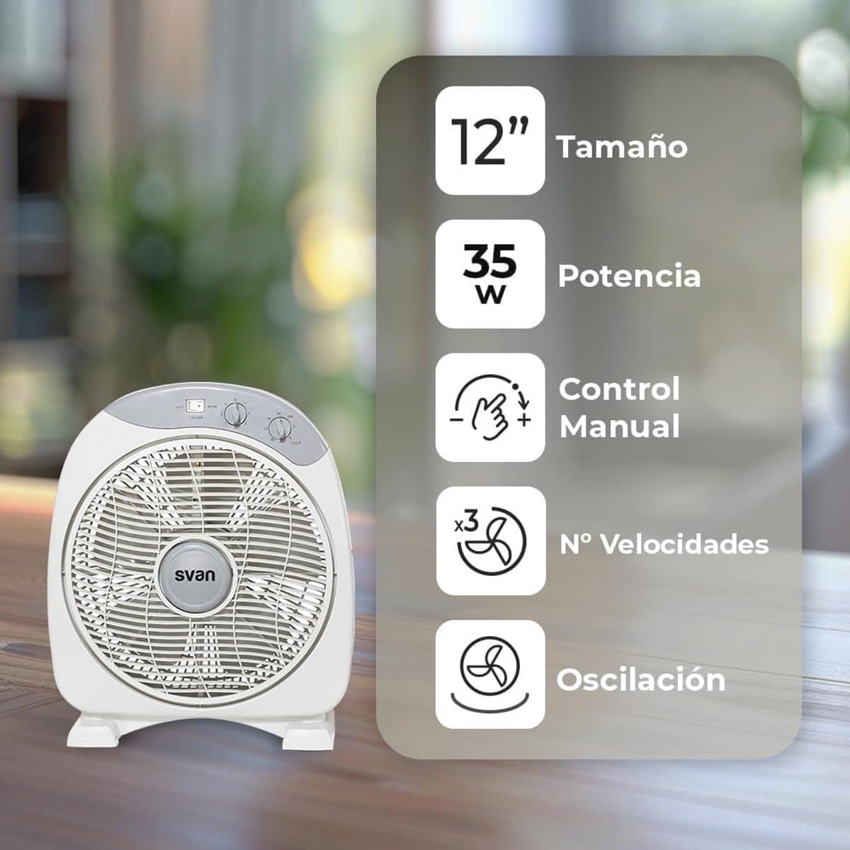 Vloerventilator met 3 Snelheden en Timer - 30,5 cm — afbeelding 1