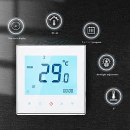 Programmeerbare Wifi Thermostaat met Touchscreen voor Verwarming en Airconditioning - Compatibel met Alexa & Google Home — thumbnail 4