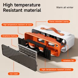 Kleine binnenverwarmer voor studentenkantoor, warme ventilator, d.w.z. warme voeten, warme handen — thumbnail 2