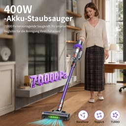 RAYOFI Steelstofzuiger - 70000 Pa - Touchscreen en anti-verwarringfunctie - Max 60 Min Werktijd - 1,5 L Stofbak - Geschikt voor tapijt, harde vloeren en dierenhaar - Paars - 2 jaar garantie — thumbnail 3