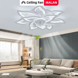 Aafinity Lamp - Plafondlamp - Plafonniere - Ventilator - Plafond lamp - Led - Beige - Neutrale kleur - Bloemvorm - 6 snelheden — thumbnail 1
